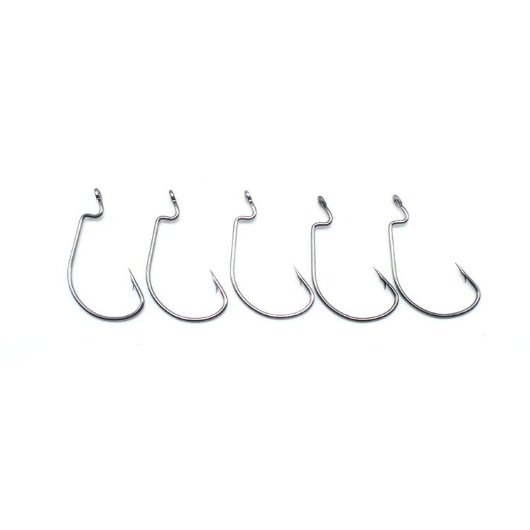 Extra Wide Gap Black Nickel Worm Hooks