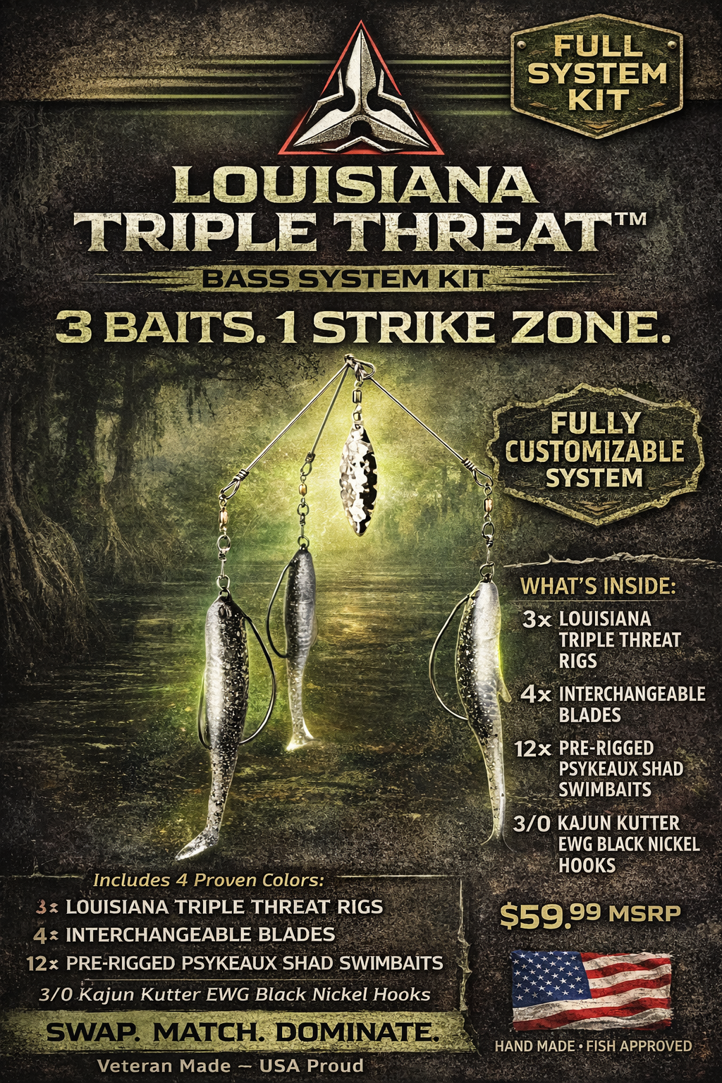 LTT Bass System Kit — Louisiana Triple Threat Full System